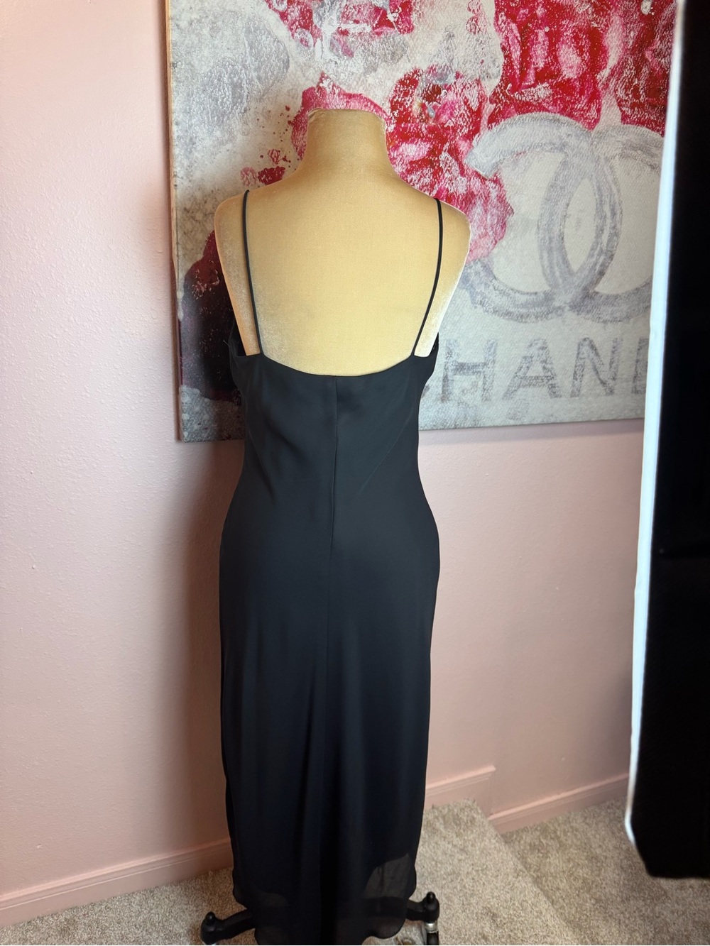 Black Cowl Neck Slip Dress - Perfect LBD - Picture 3 of 9